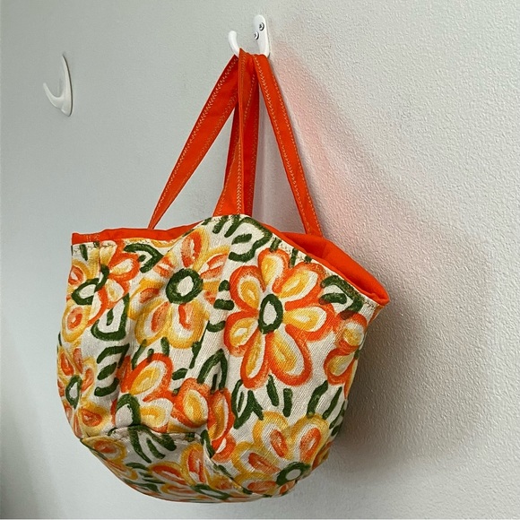 Boho Orange Floral Cinch Bag - Picture 6 of 12